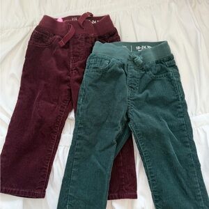 Baby Gap Corduroy Pants Set - Burgundy and Green